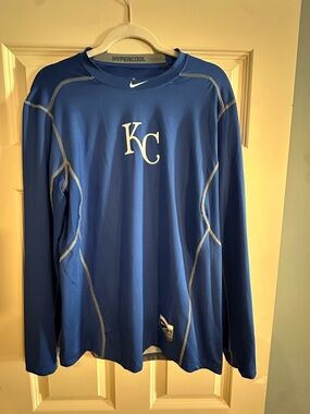 Nike Royal Blue Dri-Fit Performance Top with Neon Accent Medium